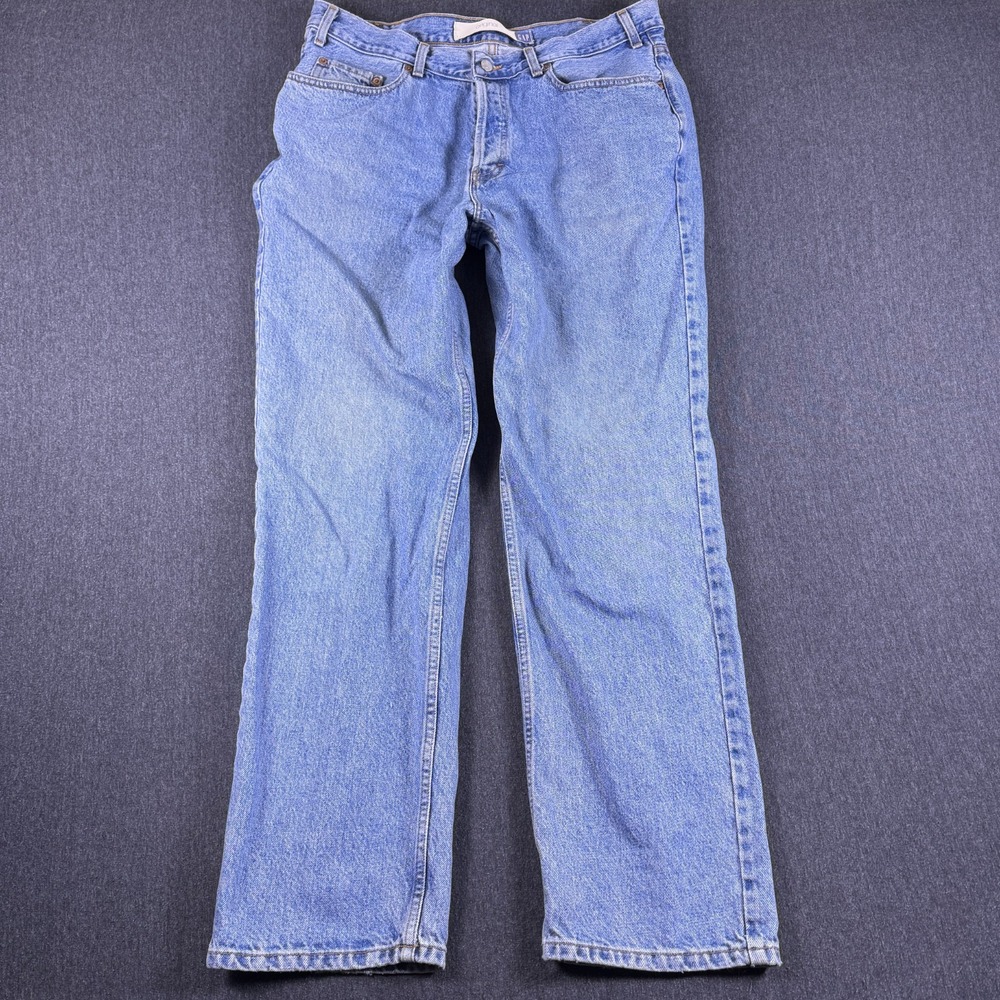 Gap Unisex Blue Original Fit USA‎ Button Fly Straight Leg Denim Jeans Size 38x33